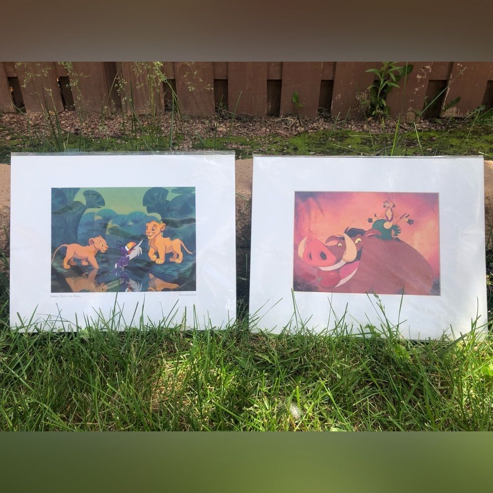 2 Lion King Prints from Disney Parks "Timon & Pumbaa" "Nala,  Zazu & Simba"